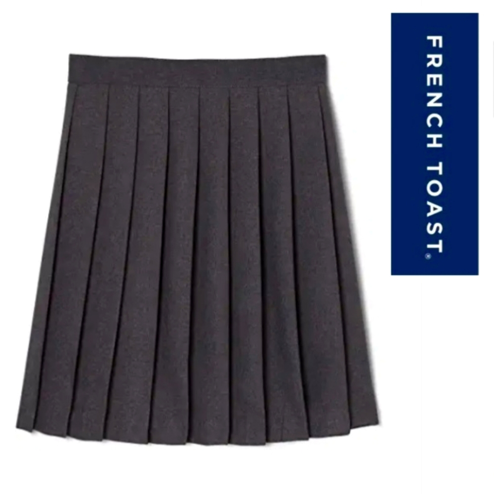 French Toast Girls Adjustable Waist Mid Length Pleated Skirt